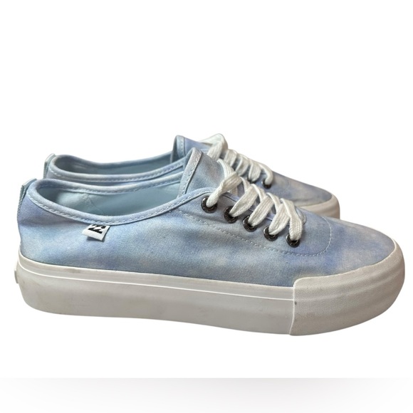Billabong Shoes - Billabong Puebla Platform Sneaker Light Blue/White Tie Dye Vulcanized